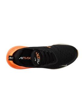 Zapatillas Nike Air Max 270 Big Kids negro y naranja