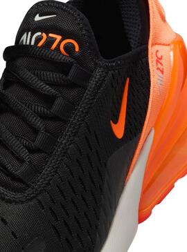 Zapatillas Nike Air Max 270 Big Kids negro y naranja