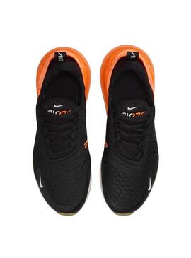Zapatillas Nike Air Max 270 Big Kids negro y naranja