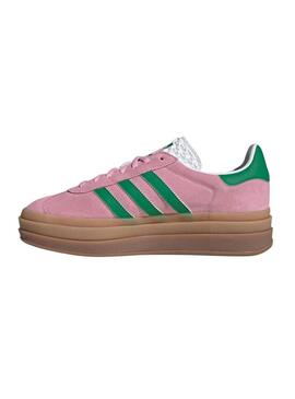 Zapatillas Adidas Gazelle Bold rosa y verde para mujer