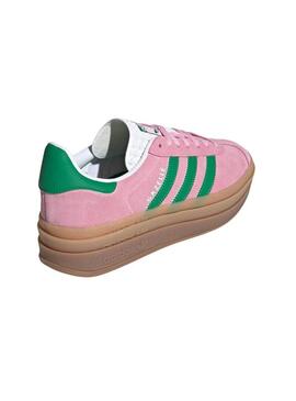 Zapatillas Adidas Gazelle Bold rosa y verde para mujer