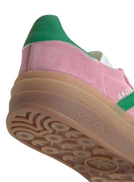 Zapatillas Adidas Gazelle Bold rosa y verde para mujer