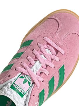Zapatillas Adidas Gazelle Bold rosa y verde para mujer