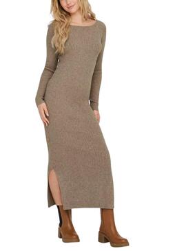 Vestido Only Katia maxi de punto tostado para mujer