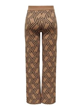 Pantalón Only Lanny jacquard camel para mujer