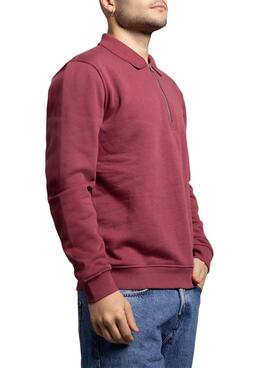 Sudadera Klout Mid Zip granate para hombre