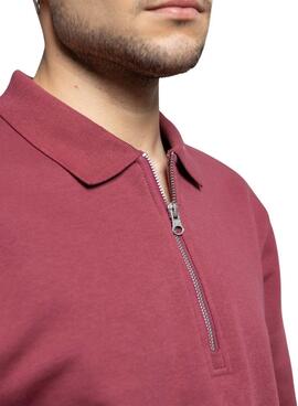 Sudadera Klout Mid Zip granate para hombre