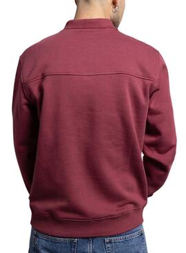 Sudadera Klout Mid Zip granate para hombre