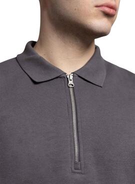 Sudadera Klout Mid Zip gris para hombre