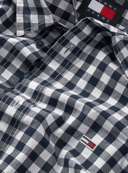 Gallery 1732807692982 camisa hombre tommy jeans tjm reg poplin check azul  2  2