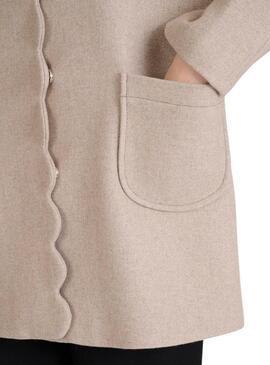 Abrigo Naf Naf Camila beige para mujer