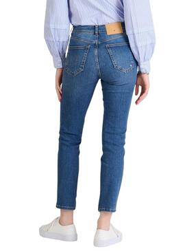Pantalón vaquero Naf Naf Rosa azul medio para mujer