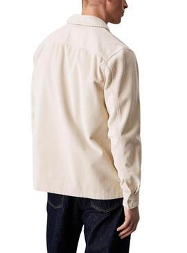 Sobrecamisa Calvin Klein Jeans beige de pana para hombre