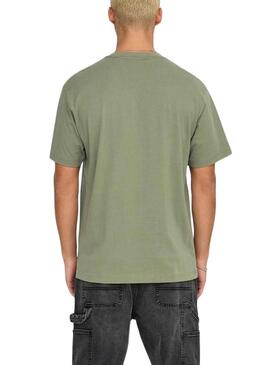 Camiseta Only and Sons Derek Relaxed verde para hombre