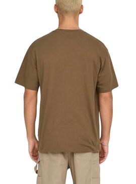 Camiseta Only and Sons Derek Relaxed marrón para hombre