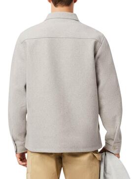 Sobrecamisa Lacoste franela gris para hombre