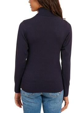 Jersey Naf Naf Mina cuello vuelto marino para mujer