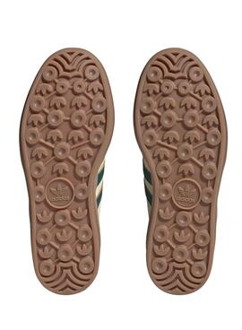 Zapatillas Adidas Gazelle Bold beige y verde para mujer