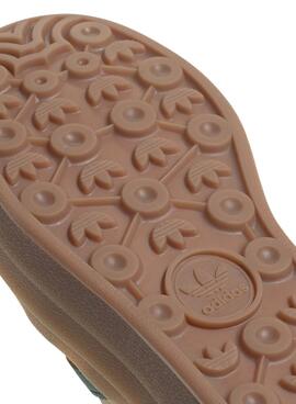 Zapatillas Adidas Gazelle Bold beige y verde para mujer