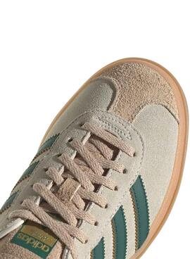 Zapatillas Adidas Gazelle Bold beige y verde para mujer
