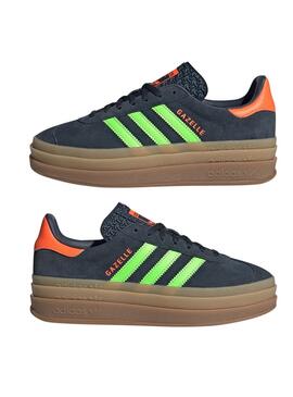 Zapatillas Adidas Gazelle Bold azul verde y naranja para mujer