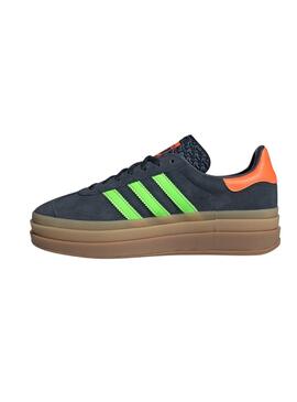 Zapatillas Adidas Gazelle Bold azul verde y naranja para mujer
