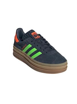 Zapatillas Adidas Gazelle Bold azul verde y naranja para mujer