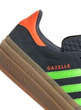 Zapatillas Adidas Gazelle Bold azul verde y naranja para mujer