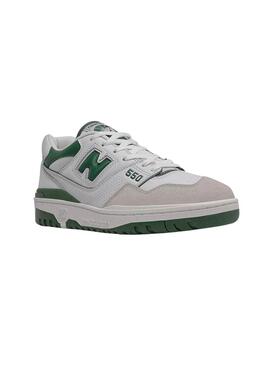 Zapatillas New Balance B550 verde y blanco para hombre