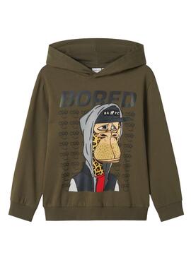 Sudadera Name It Dico Boredofd verde para niño
