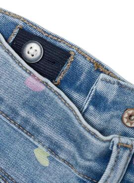 Pantalón vaquero Name It Bella corazones para niña