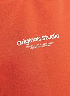 Sudadera Jack and Jones Vesterbro naranja niño