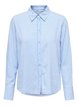 Camisa Only Berit azul y blanco para mujer