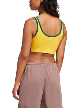 Top Adidas 3 bandas amarillo y verde para mujer
