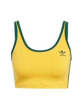 Top Adidas 3 bandas amarillo y verde para mujer