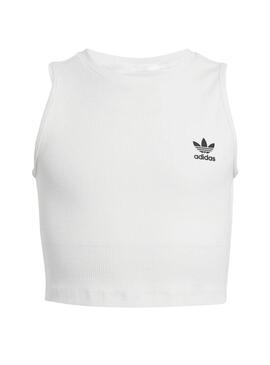 Top Adidas Rib blanco para niña
