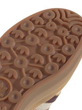 Zapatillas Adidas Gazelle Bold beige y granate para mujer