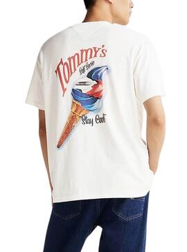 Camiseta Tommy Jeans Novelty beige para hombre 