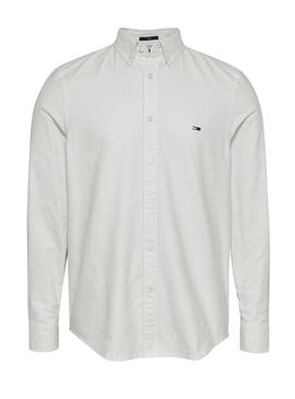 Camisa Tommy Jeans Stripe Oxford blanco para hombre 