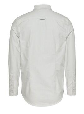 Camisa Tommy Jeans Stripe Oxford blanco para hombre 