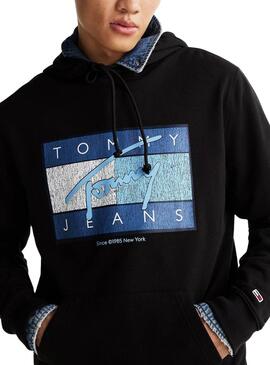 Sudadera Tommy Jeans  DNA  negro para hombre