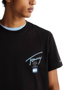 Camiseta Tommy Jeans City color negro para hombre 