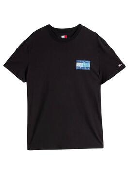 Camiseta Tommy Jeans Reg  Flag negra para hombre
