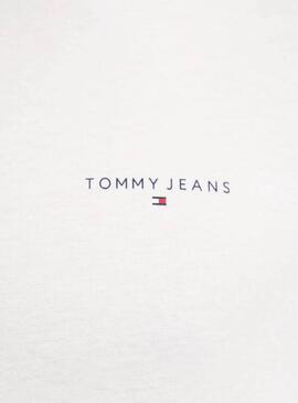 Camiseta Tommy Jeans  Linear Chest  beige para hombre 