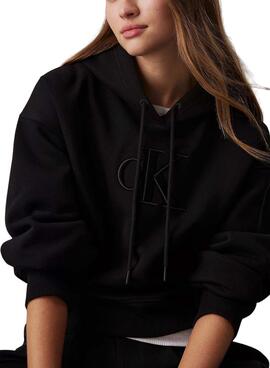 Sudadera Calvin Klein Jeans Raised negro para mujer  