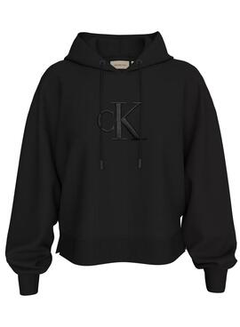 Sudadera Calvin Klein Jeans Raised negro para mujer  
