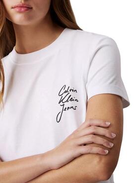 Camiseta Calvin Klein Jeans  Script blanco para mujer 