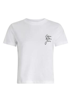 Camiseta Calvin Klein Jeans  Script blanco para mujer 