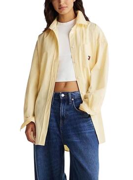 Camisa  Tommy Jeans Badge  amarillo para mujer     