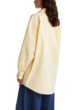 Camisa  Tommy Jeans Badge  amarillo para mujer     